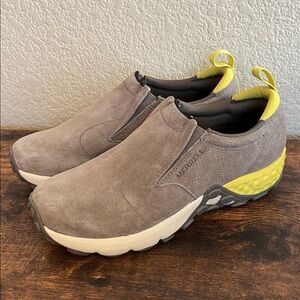 LIKE NEW Merrell Jungle Moc Falcon slip ons, gray suede